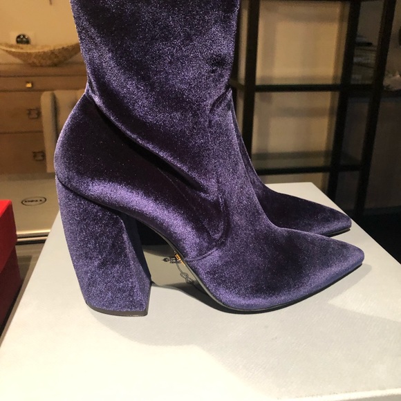 Prada Ankle Boot - Velvet navy blue - Picture 2 of 7